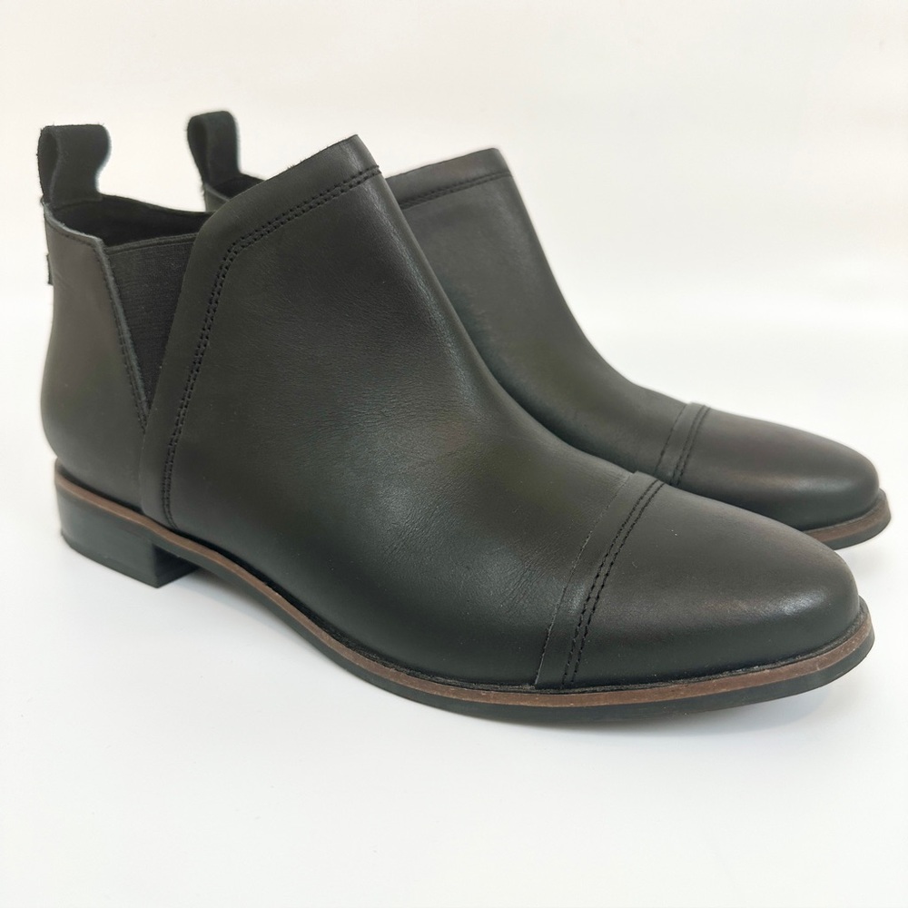 Toms Reese Leather Ankle Boots Women’s Size 8.5 Black NWOT
